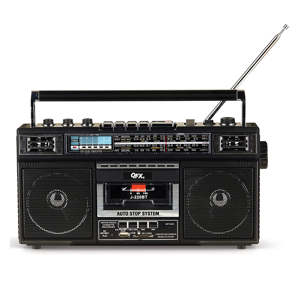 QFX J-220BT MP3 카세트 라디오 블루투스 스피커 녹음기