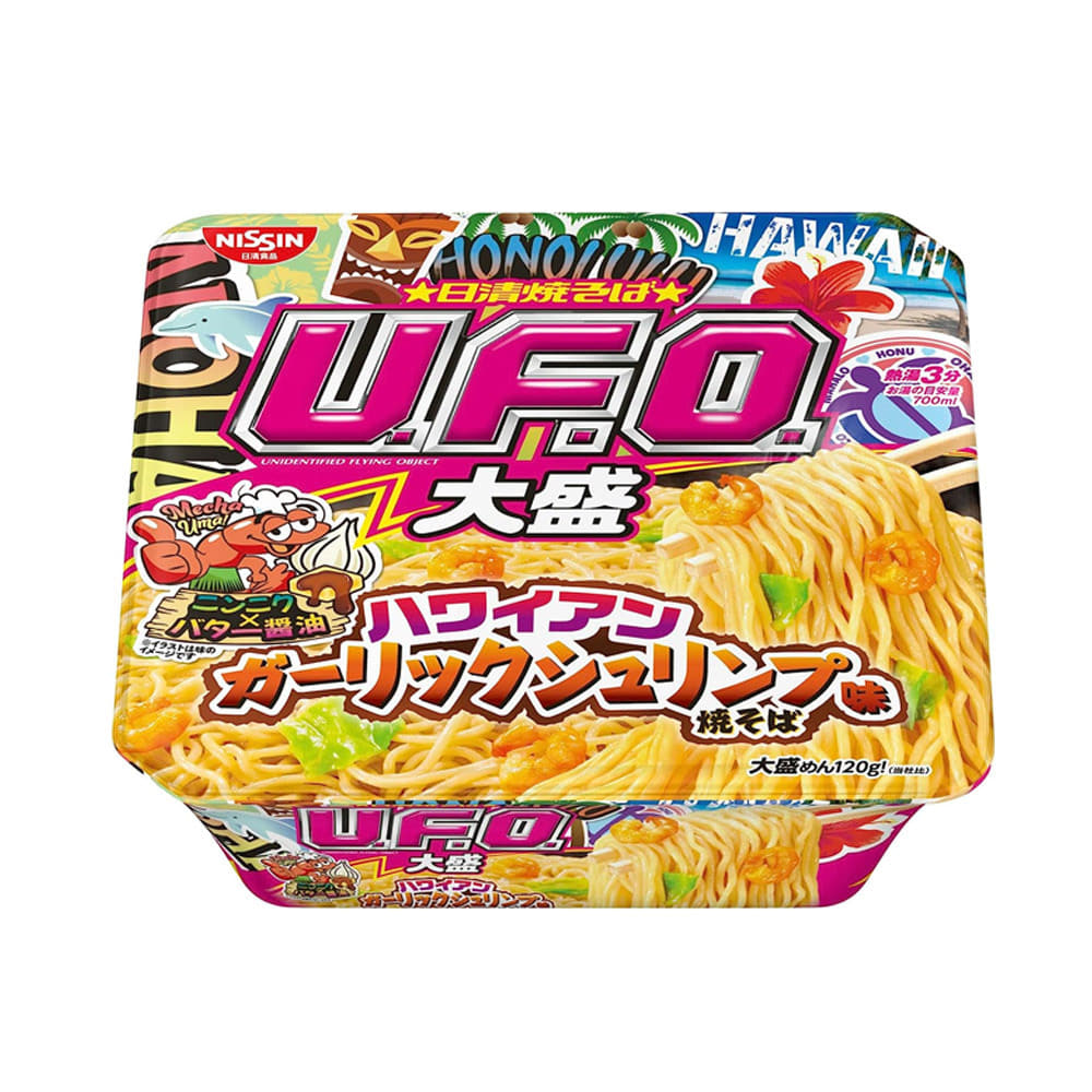 닛신 UFO 야키소바 하와이 갈릭 쉬림프 컵라면 6팩