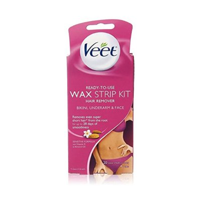Veet Wax 비트 제모 왁스 스트립 비키니 페이스 20개입